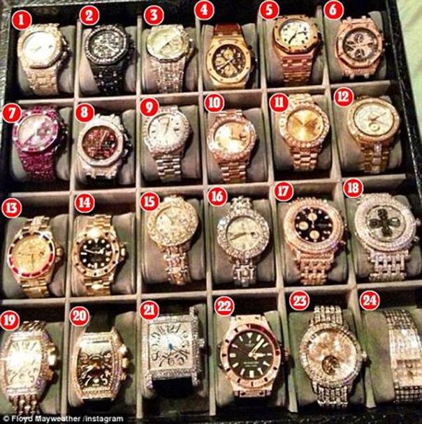 Lo scorso anno aveva postato la sua incredibile collezione di orologi, per un valore di oltre 6 milioni di euro.